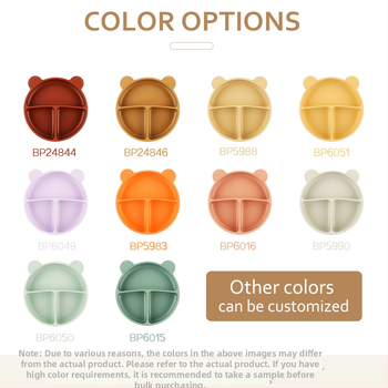 Vaikiška silikono dalijamo lėkštė su prispaudžiamu siurbtuku – gyvūno formos, neslystanti, nuo 3 mėnesių