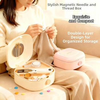 Prenosná vrecková krabička na šitie s magnetickým upevnením, plastový šijací set, 108 kusov, japonský štýl.