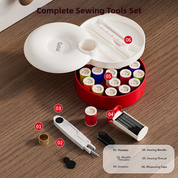 Hordozható zsebes varrókészlet – ABS kompakt doboz, 90 darabos készlet, egyszerű kialakítás, testreszabás elérhető