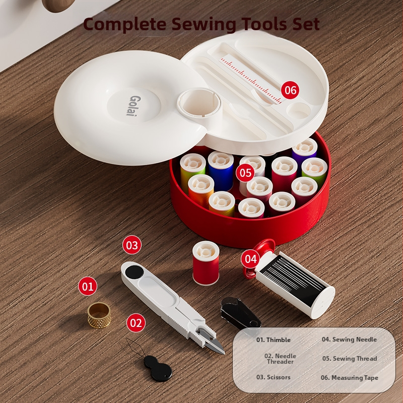 Hordozható zsebes varrókészlet – ABS kompakt doboz, 90 darabos készlet, egyszerű kialakítás, testreszabás elérhető