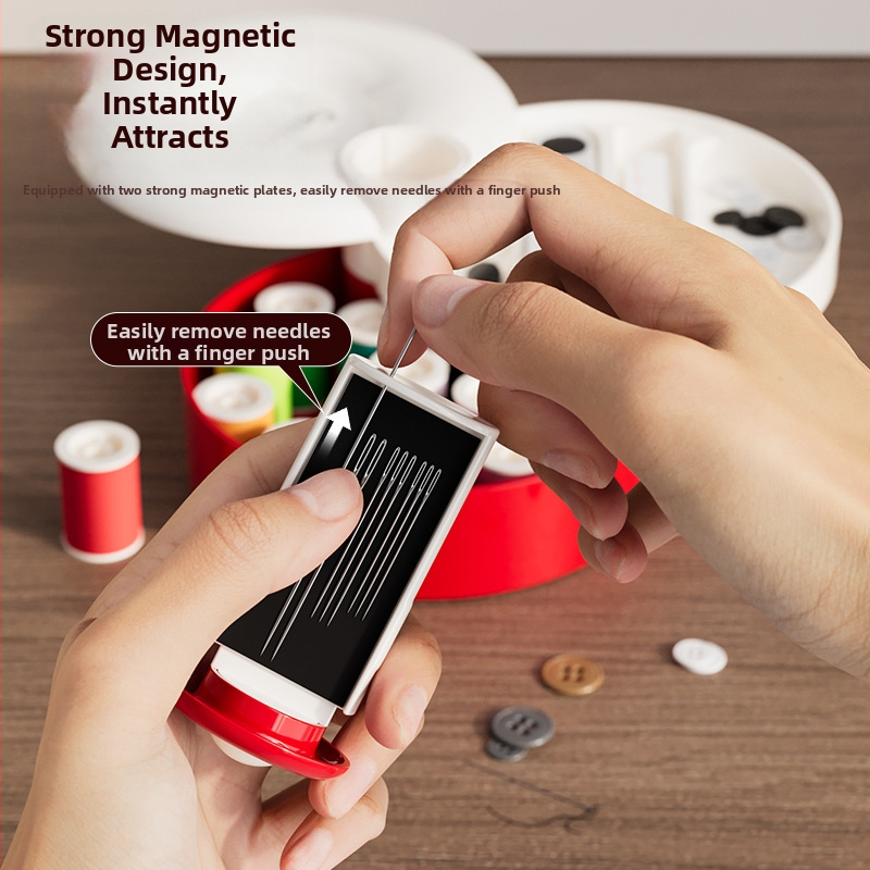 Hordozható zsebes varrókészlet – ABS kompakt doboz, 90 darabos készlet, egyszerű kialakítás, testreszabás elérhető