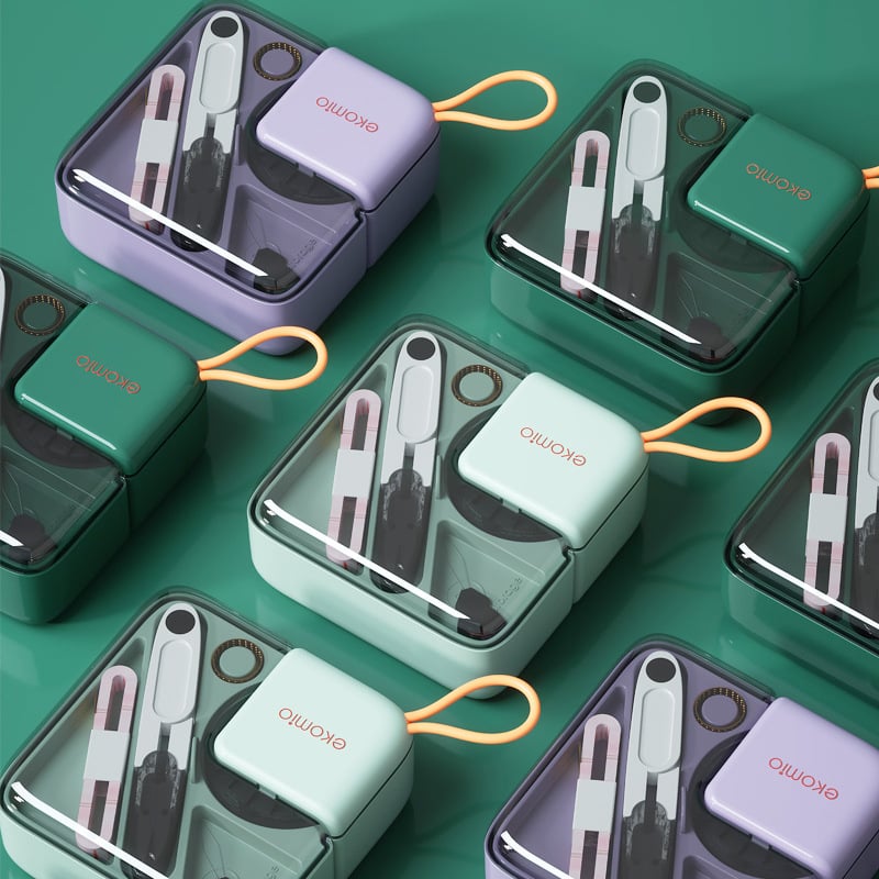 Plasztikus varrótároló doboz, könnyű luxus, hordozható mini tároló varráshoz, 75 db