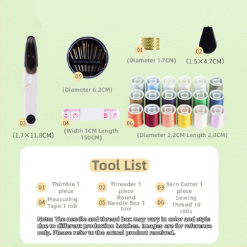 Prenosná šijacia krabička, plastový šijací set – pastoraálny a japonský štýl