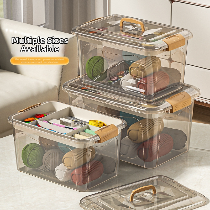 Box na šitie – priehľadný, prenosný, multifunkčný, plastový