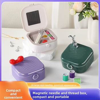 Šijací box, prenosný vreckový štýl, plastová konštrukcia, 100 kusov, 265 g