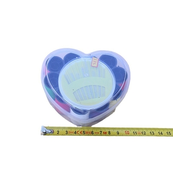 Шивашка кутия за шевни принадлежности, пластмасова, сърцевидна форма, кръгла, с 9 шпули, опаковка 240 броя