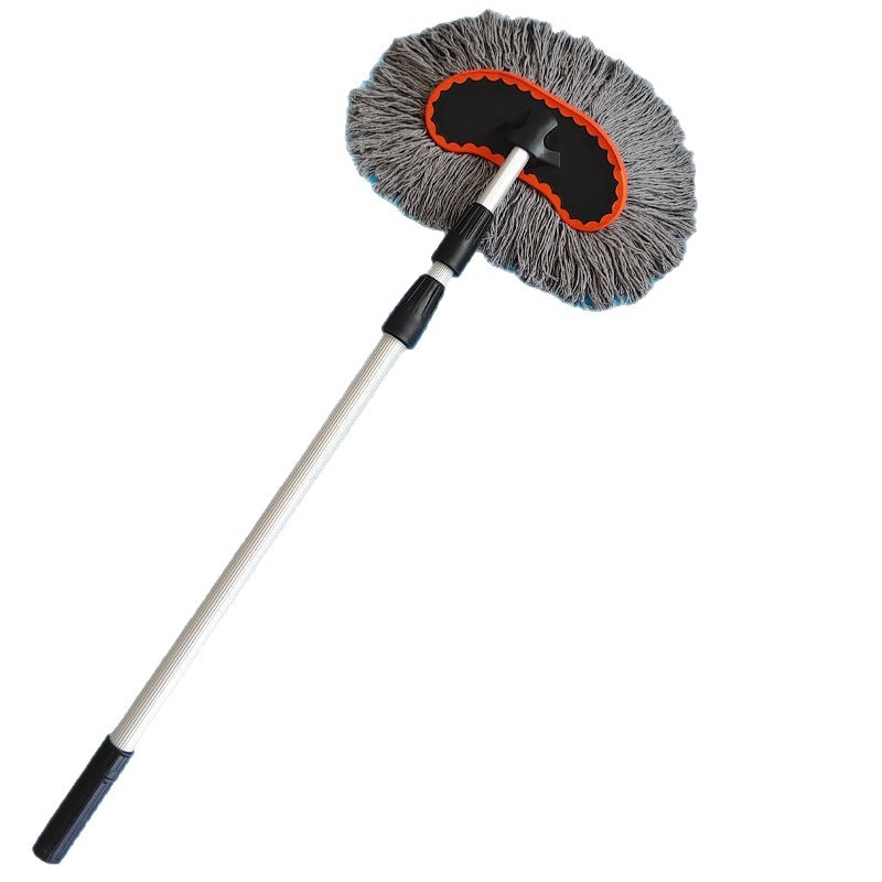 Автомобилна почистваща четка с телескопична алуминиева пръчка и удължен мек памучен конец — Материал: алуминиева сплав; Тип: автомобилна четка за измиване; Код на продукта: 01-01-032
