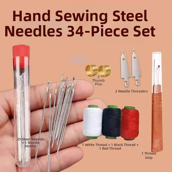 Set ihiel na šitie - prenosný vreckový štýl, nehrdzavejúca oceľ, šijací set, jednoduchý štýl