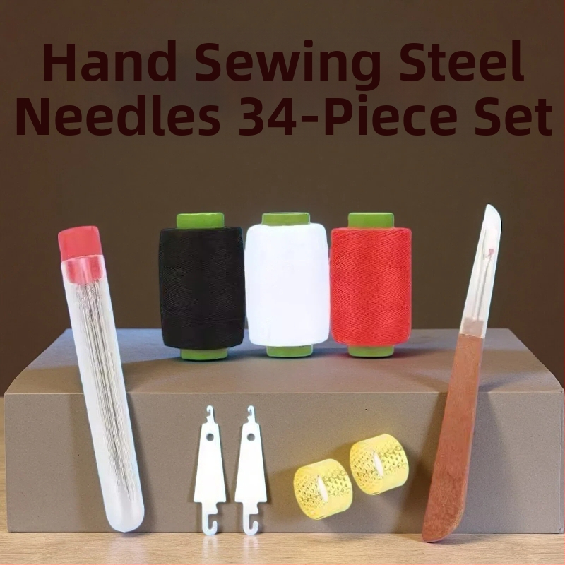 Set ihiel na šitie - prenosný vreckový štýl, nehrdzavejúca oceľ, šijací set, jednoduchý štýl