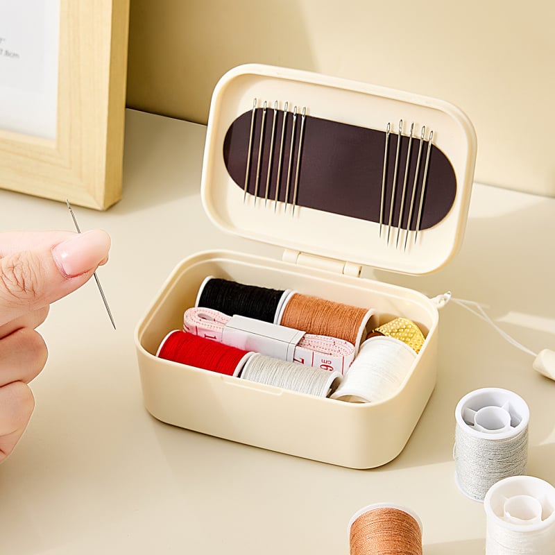 Hordozható ABS varrótároló doboz – varrókészlet, japán stílus, egyszerű, könnyű lux
