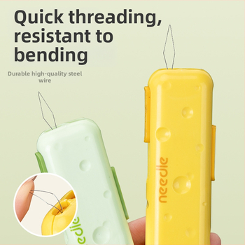 Prenosný viacúčelový nástroj na navliekanie ihiel, s magnetickou krabičkou na ihly, ABS, 300 kusov v balení, minimalistický dizajn