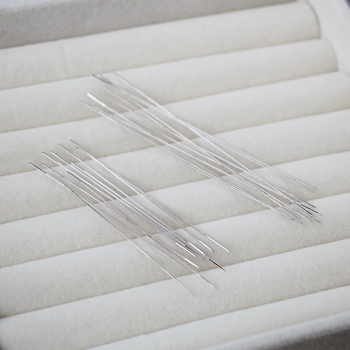 Ултра-фина въртяща игла за нанизване на мъниста – стоманена игла за малки отвори, инструмент за DIY бижута и направа на гривни с перли