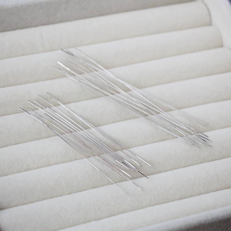 Ултра-фина въртяща игла за нанизване на мъниста – стоманена игла за малки отвори, инструмент за DIY бижута и направа на гривни с перли