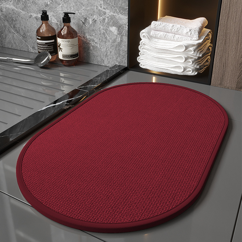 Ленена подложка за баня - квадратна, флорална щампа, скандинавски стил, миеща се