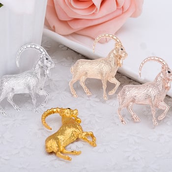 Καρφίτσα ζώδιο Πρόβατο από κράμα, ηλεκτροπλατιωμένη, unisex, μεσαιωνικό στυλ