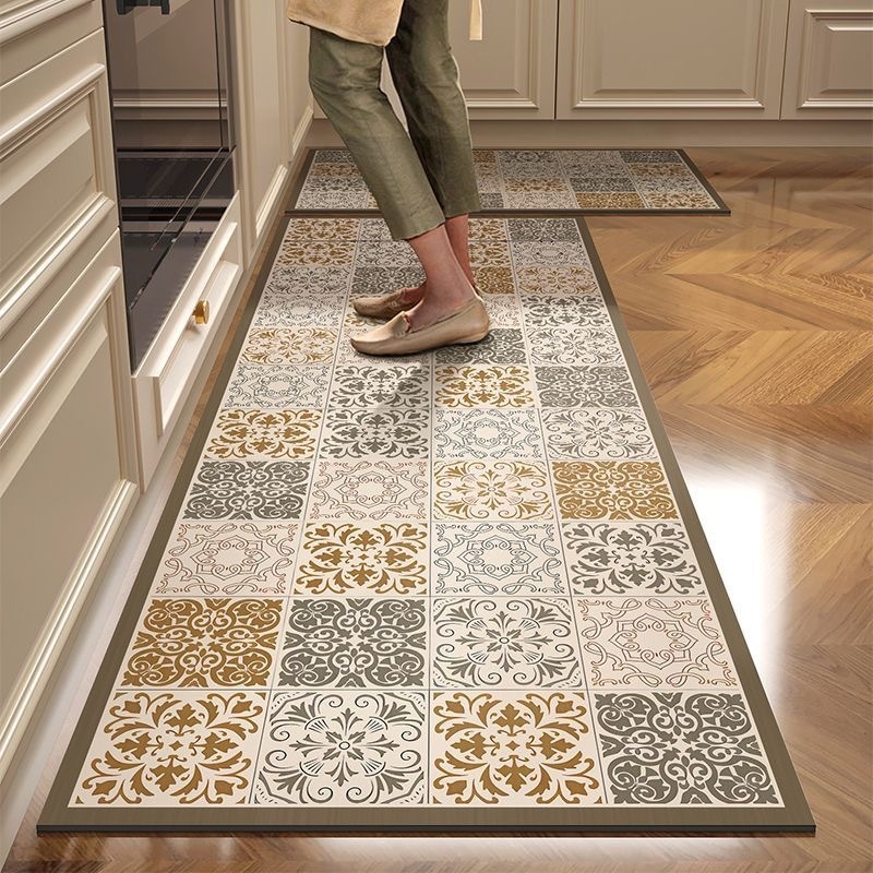 Kuhinjska prostirka od poliesterskih vlakana, kvadratnog oblika, uzorak 207052569, periva, Novi kineski stil
