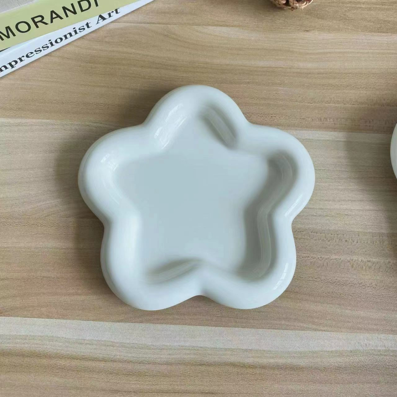 Πορσελάνινο στρογγυλό πιάτο, μοντέρνο μινιμαλιστικό στυλ, πιάτο πρωινού και γλυκισμάτων, κατάλληλο για φούρνο μικροκυμάτων