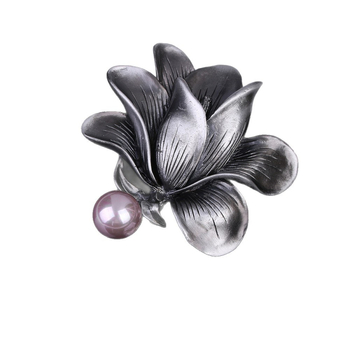 Καρφίτσα από κράμα, γυναικείο vintage στιλ, ανθώδες σχήμα, ηλεκτροπλατίωση