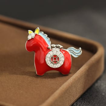 Καρφίτσα αλογάκι - Χαλκός, Ηλεκτροπλατίωση, Sun Cloud, Απλό στυλ, Unisex