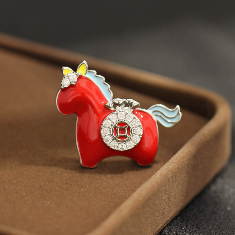 Καρφίτσα αλογάκι - Χαλκός, Ηλεκτροπλατίωση, Sun Cloud, Απλό στυλ, Unisex