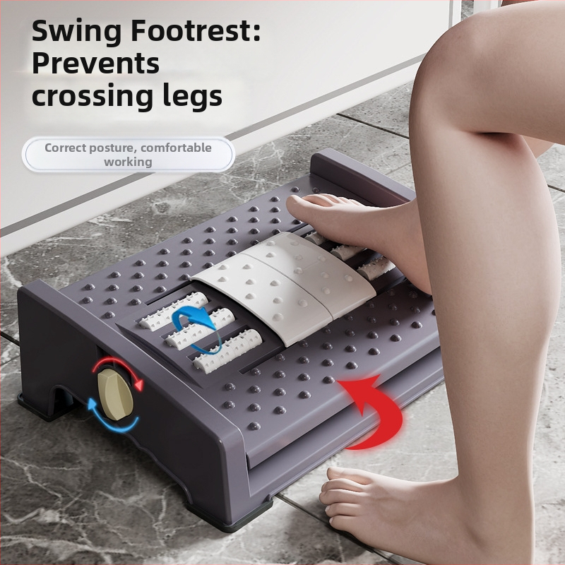 Kancelárska opierka na nohy – plast, moderný minimalistický štýl, masážna funkcia, pre dospelých