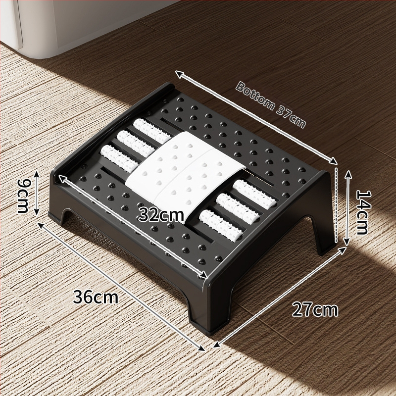 Kancelárska opierka na nohy – plast, moderný minimalistický štýl, masážna funkcia, pre dospelých
