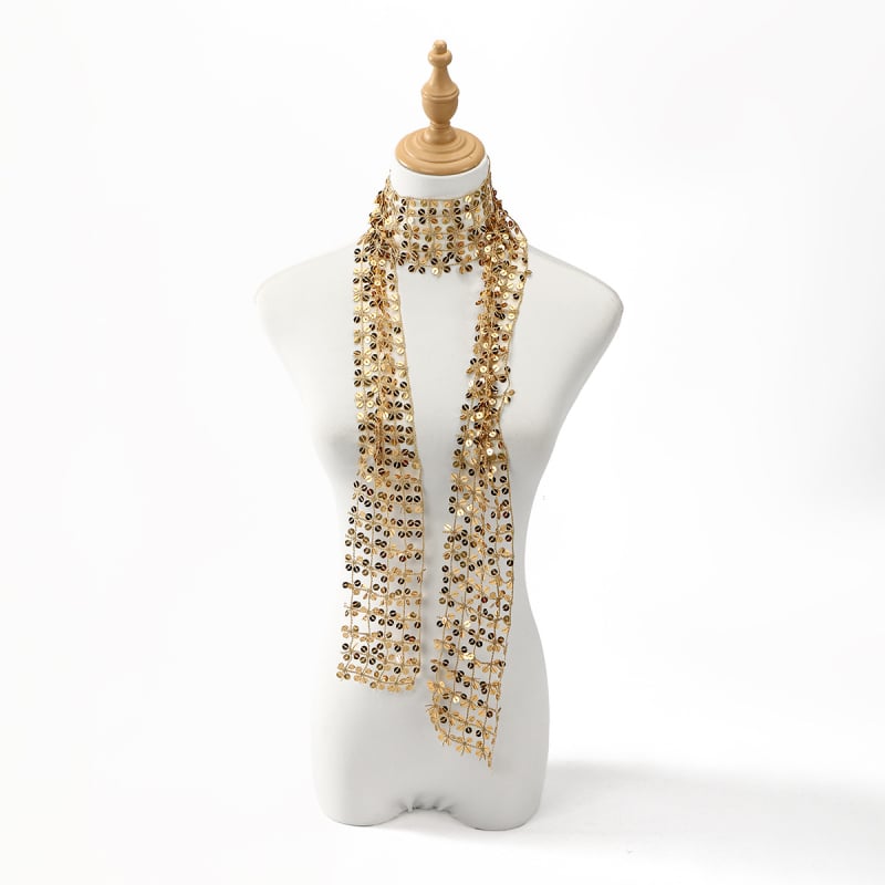 Csillogó sál, warp-knit poliészter anyagból, gyorsan száradó és porálló, nyári divatos kiegészítő