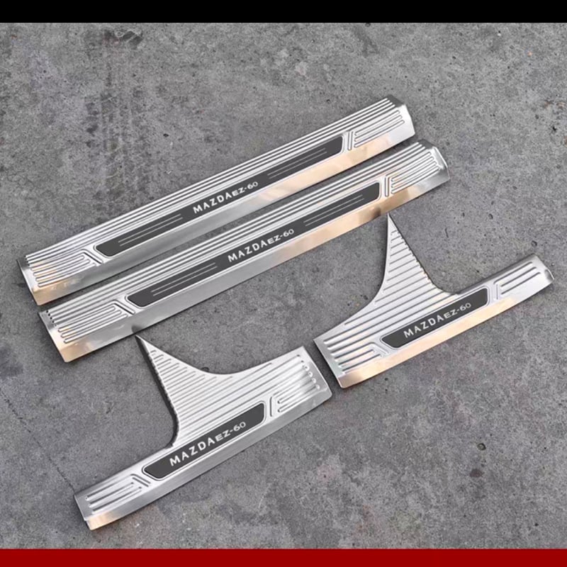 Mazda EZ-60 Bandă de prag din oțel inoxidabil pentru uși și protecție a portbagajului – profil decorativ