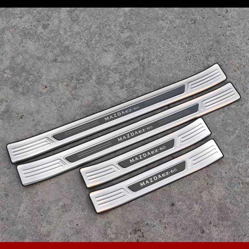 Mazda EZ-60 Bandă de prag din oțel inoxidabil pentru uși și protecție a portbagajului – profil decorativ