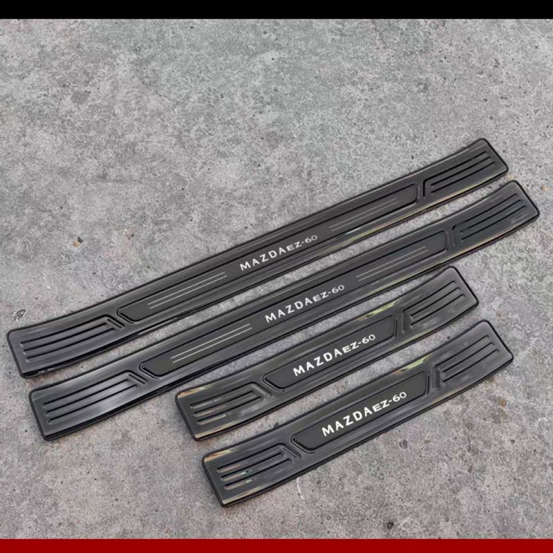 Mazda EZ-60 Bandă de prag din oțel inoxidabil pentru uși și protecție a portbagajului – profil decorativ