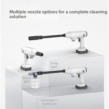 Vysokotlaková pištoľ na umývanie áut, prenosná bezdrôtová s Li‑ion batériou, 21V, 600W, tlak 2.5–25 MPa, prietok 2.6–4.0 L/min, 5 m výstupný hadica