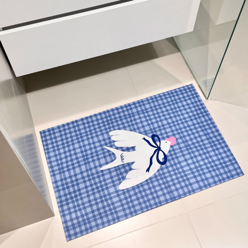 Korejski stil kupaonska prostirka, mekani diatomitni materijal, brzo suši, upija, protuklizna, otporna na habanje za ulaz u kupaonicu, s geometrijskim, crtanim i slatkim životinjskim motivima