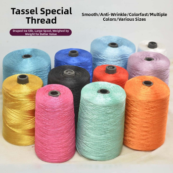 Strapcová niť, 3-žilový polyester, vlákno ice silk pre domáce textílie
