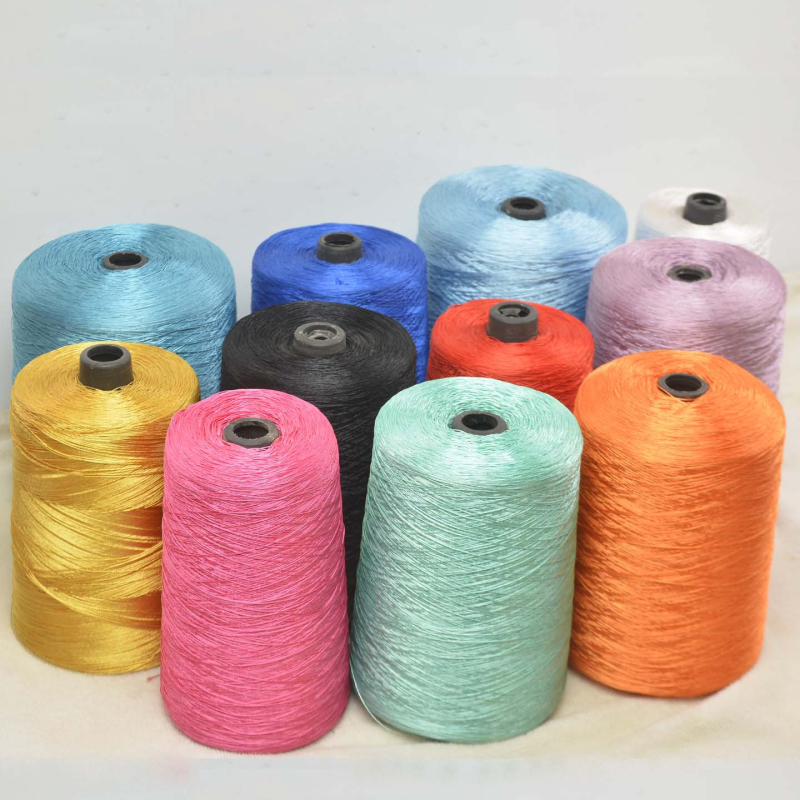 Νήμα φουντών, 3-πλέξης πολυεστερικό νήμα ice silk για οικιακά υφάσματα