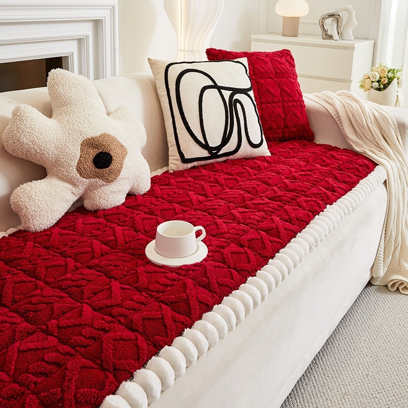 Jastuk za kauč – pliš, trosjedni kauč, minimalistički stil, jednostavan uzorak, navlaka za kauč