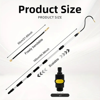 Sklopivi čistač oluka – bakar, WAYSUN, konstrukcija od više materijala (bakar, ABS, aluminijska cijev, PP, silikon brtveni prsten)