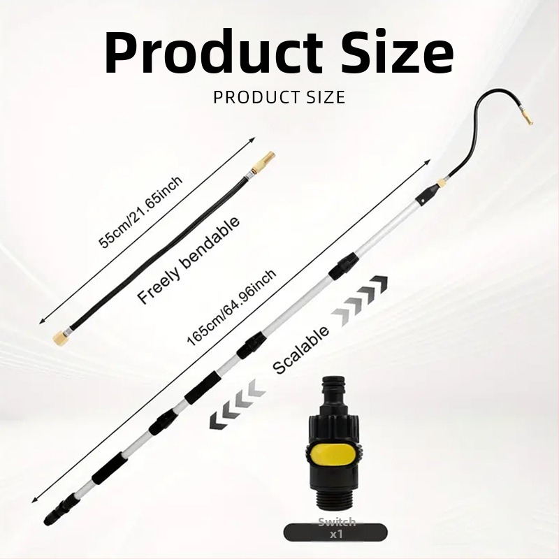 Sklopivi čistač oluka – bakar, WAYSUN, konstrukcija od više materijala (bakar, ABS, aluminijska cijev, PP, silikon brtveni prsten)