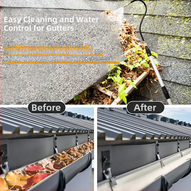 Sklopivi čistač oluka – bakar, WAYSUN, konstrukcija od više materijala (bakar, ABS, aluminijska cijev, PP, silikon brtveni prsten)