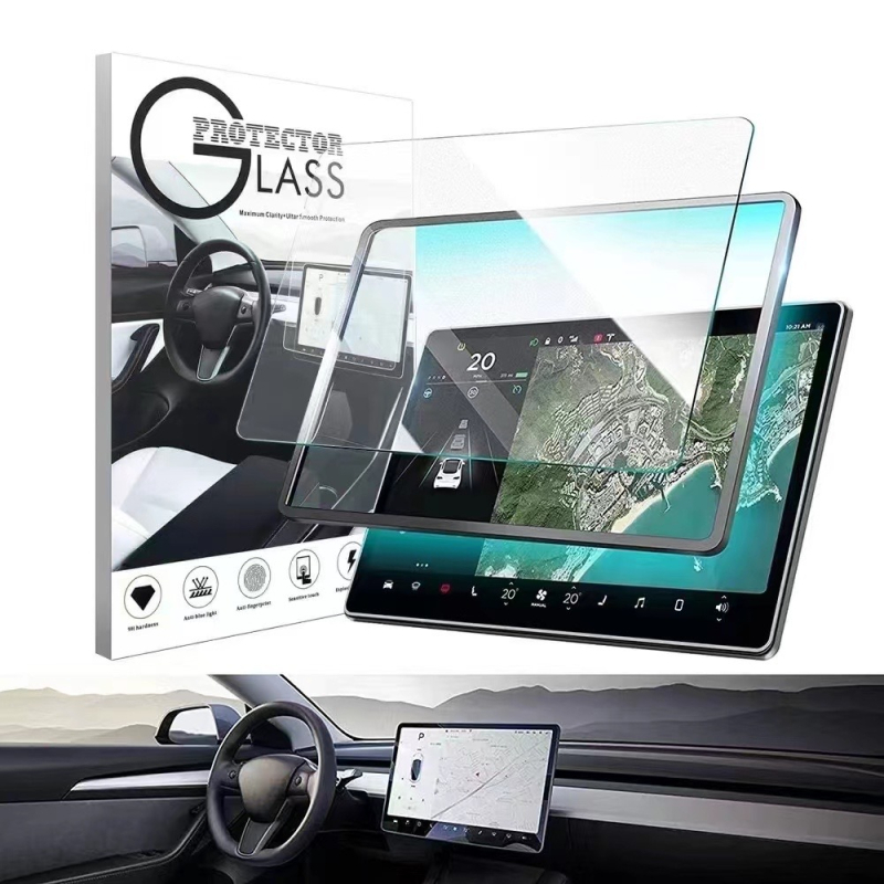 Kaljeno staklo zaštitno za središnji zaslon Tesla Model 3, kompatibilno s Model Y, Model X i Model S