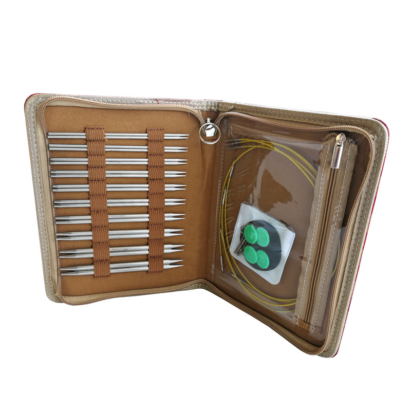 Odvojive kružne igle za pletenje, set od 10 kom, čista nehrđajuća čelika, PU pakiranje, proizvedeno u Zhejiang