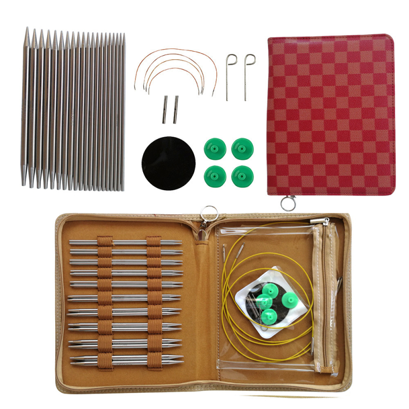 Odvojive kružne igle za pletenje, set od 10 kom, čista nehrđajuća čelika, PU pakiranje, proizvedeno u Zhejiang