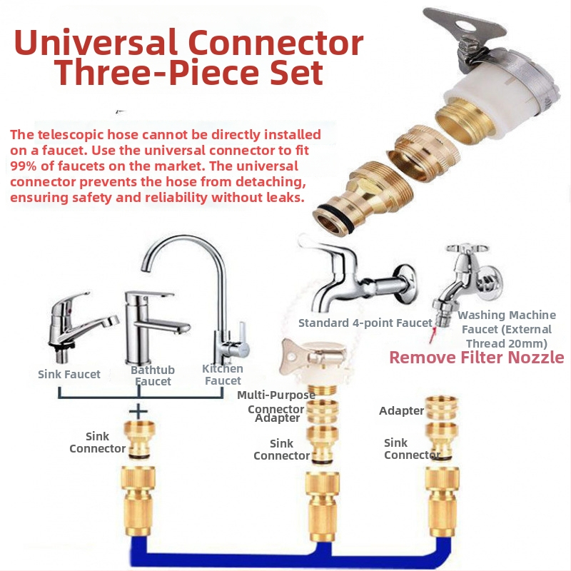 Rozťažný vodný hadica s vysokým tlakom pre umývanie áut, pištoľ na postrek, odolný, ľahké skladovanie