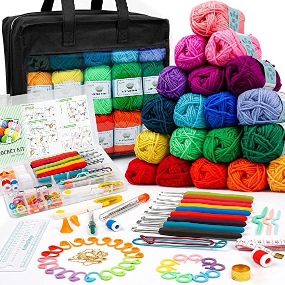 103-dijelni set kukičanja, DIY komplet za kukičanje, 16 kom./kutija, ukupna težina 1 kg, jednostavan stil