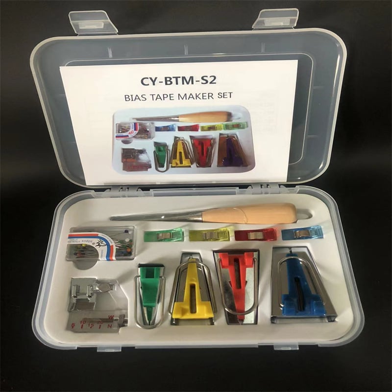 Set alata za šivanje patchworka: Tape Maker, Edging Tool, Piping Tool, premium igle i niti (40 komada u kutiji, 240 g)