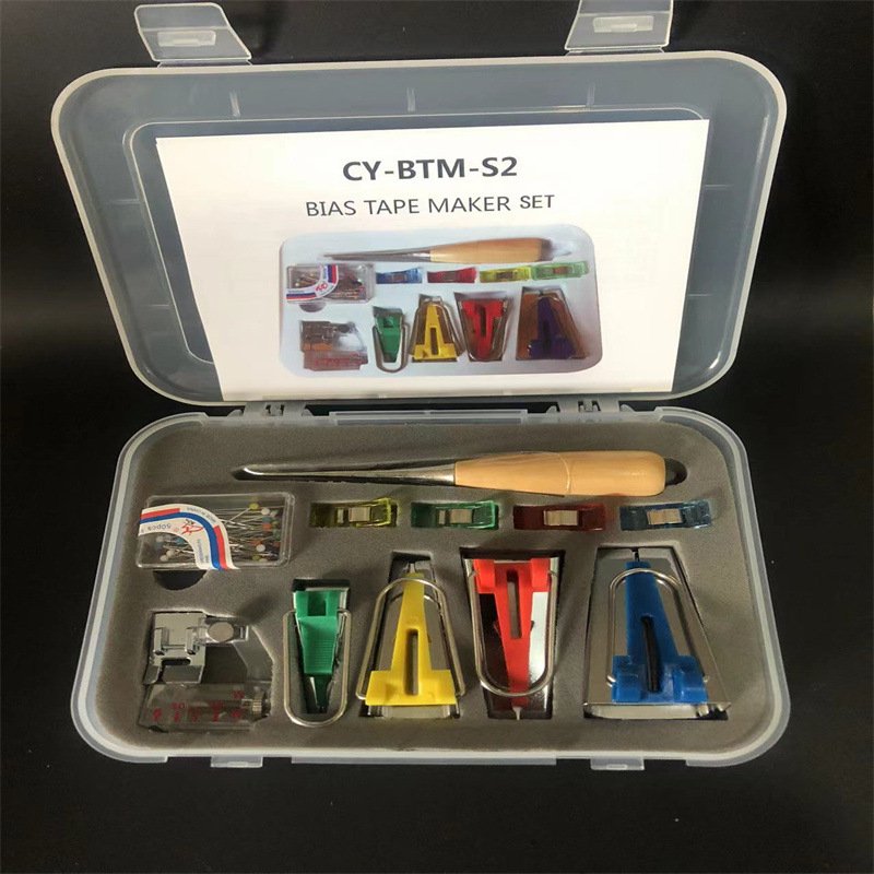 Set alata za šivanje patchworka: Tape Maker, Edging Tool, Piping Tool, premium igle i niti (40 komada u kutiji, 240 g)