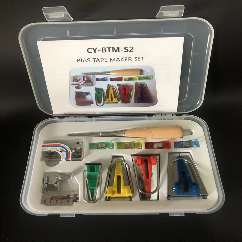 Set alata za šivanje patchworka: Tape Maker, Edging Tool, Piping Tool, premium igle i niti (40 komada u kutiji, 240 g)