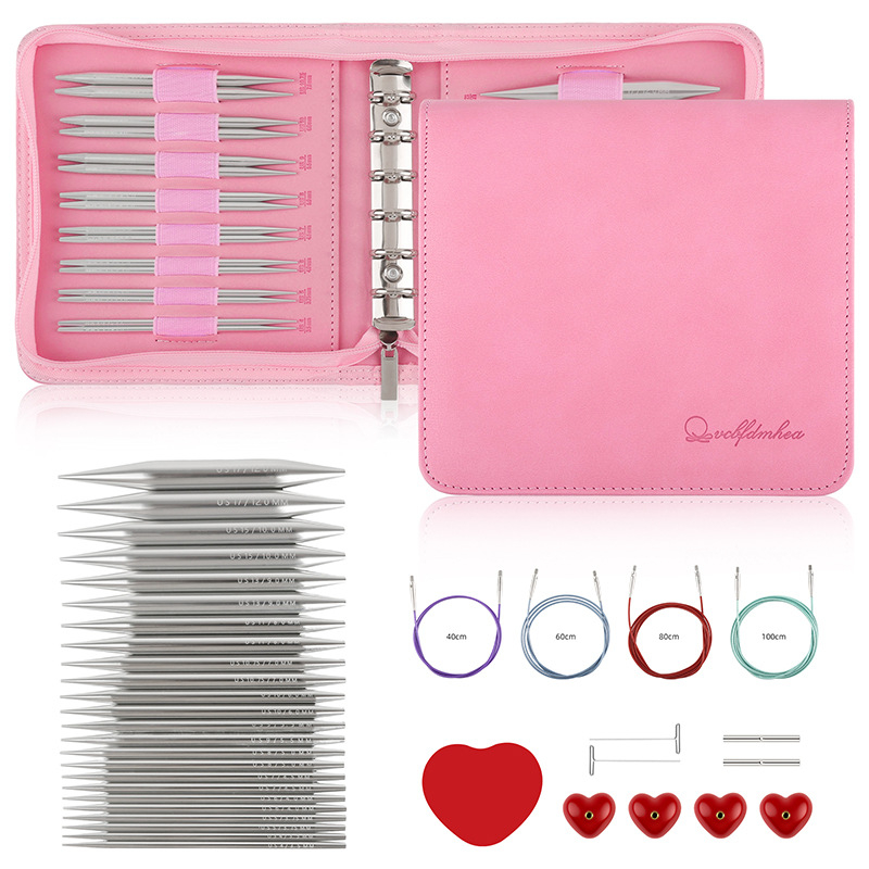 Odvojivi kružni set igala za pletenje od aluminijevog oksida | Marka QVCBFDMHEA | 50 kompleta po kartonu | Prilagodba dostupna