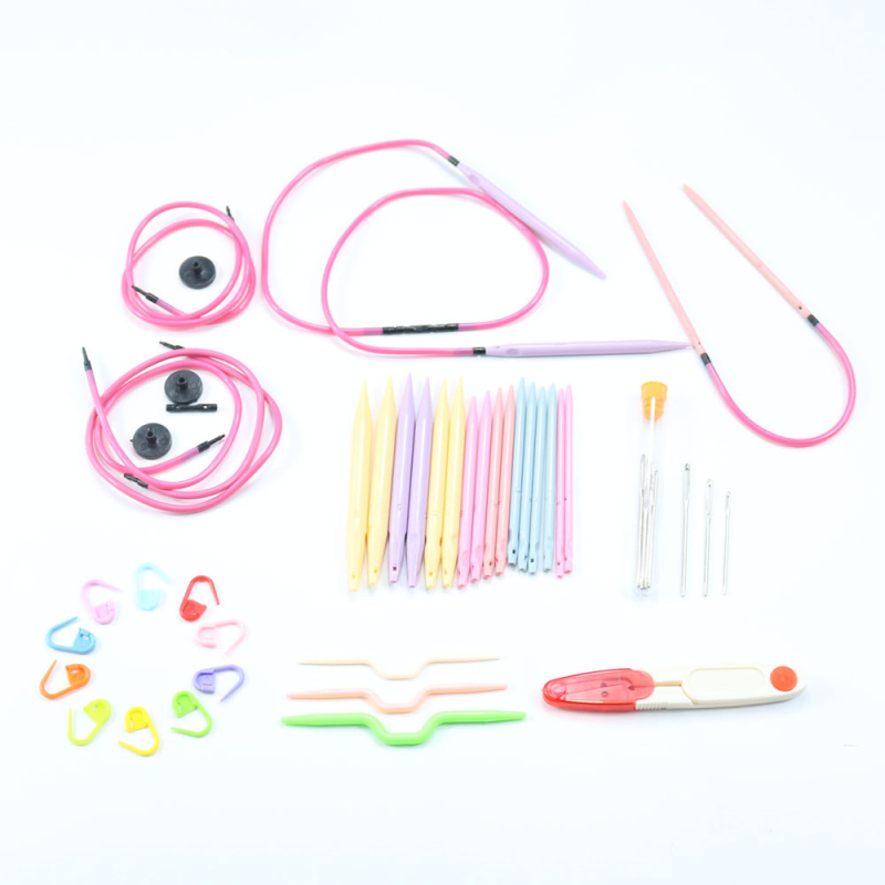 Set kružnih igala za pletenje, ABS plast, odvojivi prsten za mijenjanje užeta, 10 pari po setu, podrijetlo Zhejiang