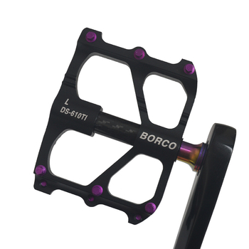 BORCO pedala za bicikl s titanijskim osovinom i tijelom od magnezijevog legura, model 610, pogodno za planinske, cestovne i sklopive bicikle.