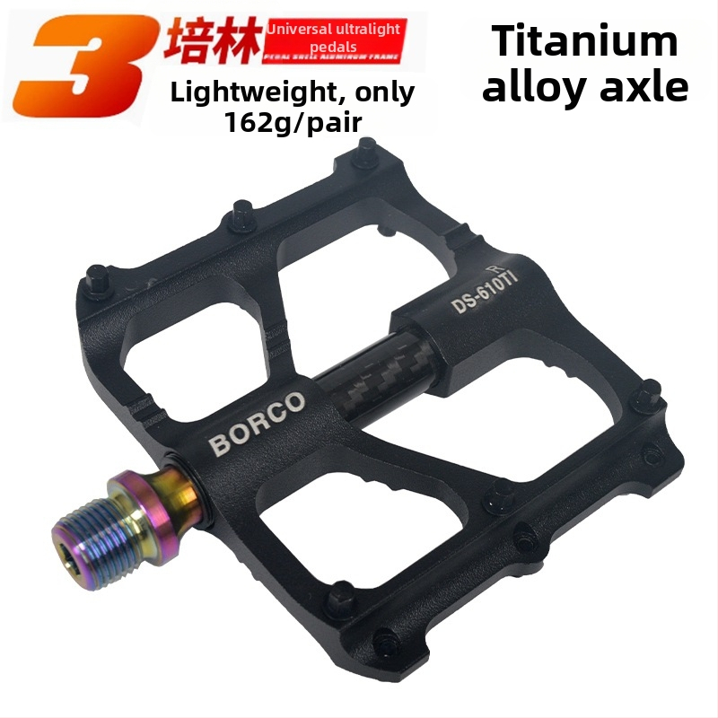 BORCO pedala za bicikl s titanijskim osovinom i tijelom od magnezijevog legura, model 610, pogodno za planinske, cestovne i sklopive bicikle.